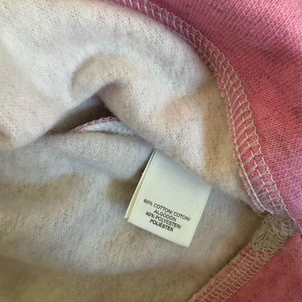 Victoria’s Secret heather grey & pink faded tie dye frayed flutter sleeves top